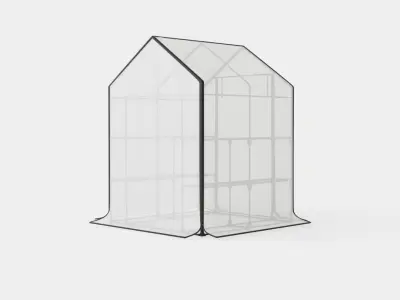 Walk in green house Low-poly 3D model