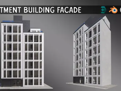Apartment Building Facade 01  3D model