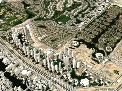 Cityscape Dubai Emirates Hills United Arab Emirates 3D model