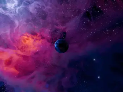 Celestial Rift Nebula HDRI 12k 360 degree 3D model