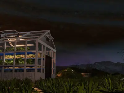 Green House with 100 plants 3D model