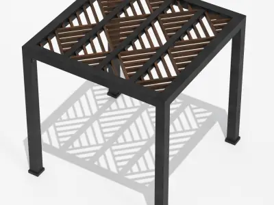 Wood Gazebo pergola Arabic Islamic style Pattern 3D Model Pack
