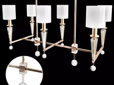 Crystorama Paxton 6 Light Polished Nickel Chandelier 3D model