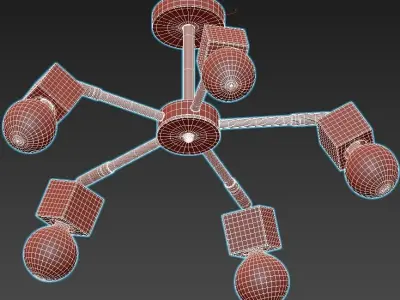 toplight-alisha-tl1197x-05ab five light ceiling fixture with ... 3D model