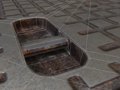 Low-Poly Sewer Cover 5 Low-poly 3D model
