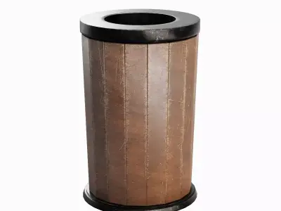 Street Trash Can B 01 Low-poly 3D model