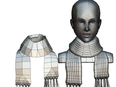 Cartoon High Poly Subdivision Winter Scart Low-poly 3D model