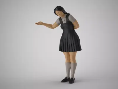 Woman inviting to Enter 3D print model