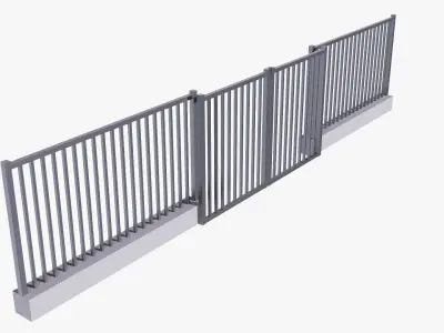 Fence Low-poly 3D model