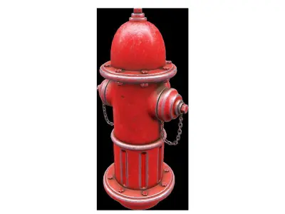 Hydrant fire Low-poly 3D model