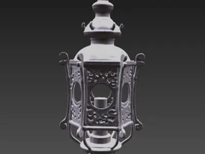 Vintage Street Lantern Low-poly 3D model