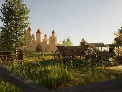 Medieval Landscape Low-poly 3D model