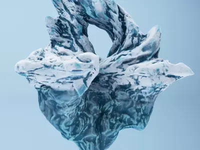 Iceberg mountain cartoon 3D model