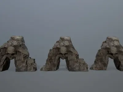Skull Cave Low-poly 3D model