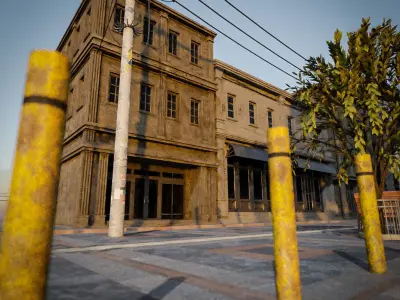 CITY STREET SCENE WITH ALL THE ASSET Low-poly 3D model