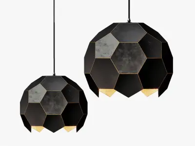 Polyhedron Pendant Antique Gold And Black 3D model