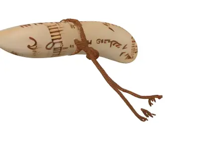 Decorative Hunting Tusk with Rope Low-poly 3D model