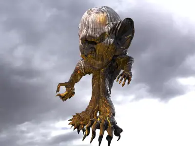 Goblin clawed head sculpture 3D model