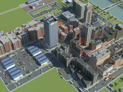  Realistic Lowpoly Simple City 