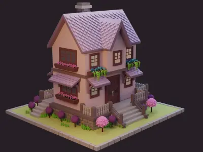 Cartoon House 7 3D model