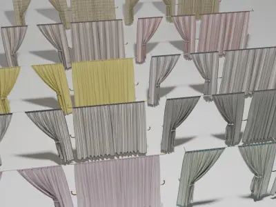 Multi-Colored Curtains Pack 3D model