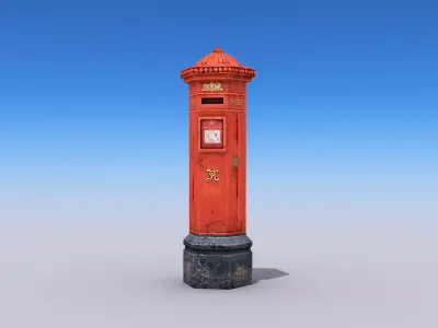 Post Box Low-poly 3D model