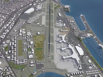 San Diego - International Airport - SAN Low-poly 3D model