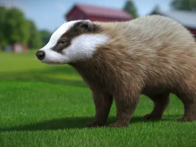  Badger Brown Fur Rigged 