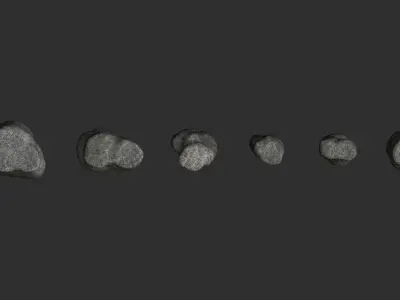 Short Flat Rocks - Cave Low-poly 3D model