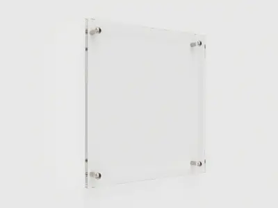 Nameplate logo signage mockup 03 3D model