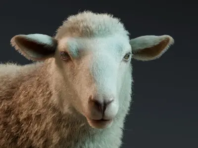 Sheep Rigged Animated with Fur1 