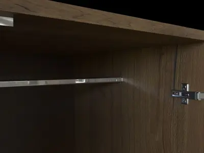 Closet armoire - door - walnut 3D model