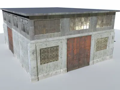Abandoned building Low-poly 3D model