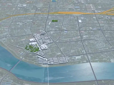 Jinzhou Liaoning China 25km Low-poly 3D model