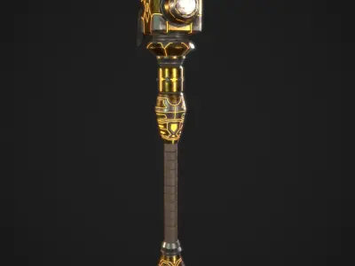 SciFi Warpick Low-poly 3D model