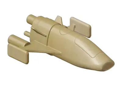 Wooden Space Ship Toy 3D model