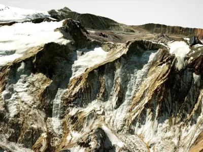 Mountain landscape Nevado Sin Nombre 5933m Metropolitana Chile 3D model