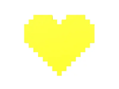 Pixel Heart v4 003 Low-poly 3D model