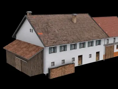 Farm 2 house Low-poly 3D model