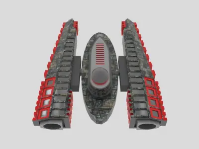 Es-1000 Spaceship  Low-poly 3D model