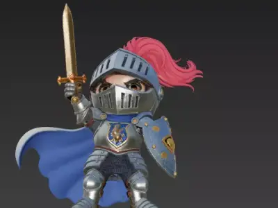 Chibi Knight of Light - Tiny Hero Big Heart 3D model