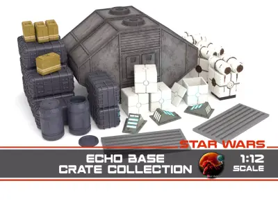 Star Wars Echo Base Crates and lamps Pack 1-12 scale