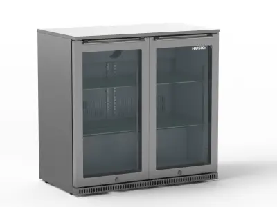 Husky Double Glass Door Alfresco Bar Drinks Chiller 3D model