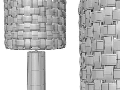 shinola-parker-wood-table-lamp-with-woven-leather-shade lamp ... 3D model