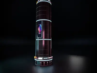 CYBERPUNK BUILDING FUTURISTIC 09 Low-poly 3D model