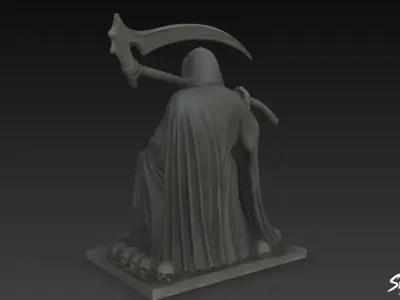 Death Reaper Statue Warlord Pose Low-poly 3D model