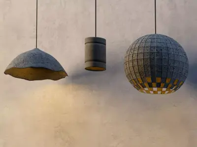 Lighting stone collection set02 Low-poly 3D model