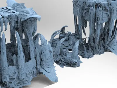 Wraith Hive Alien Platform huge 2 versions 3D model
