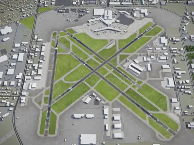 Houston William Hobby Airport Low-poly 3D model