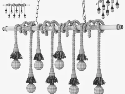 Pendant lamp in Loft style 8 3D model